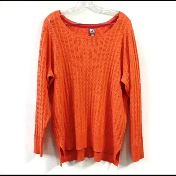 Jcpenney Orange Crew-Neck Plus-Size Sweater 3X - Picture 2 of 10